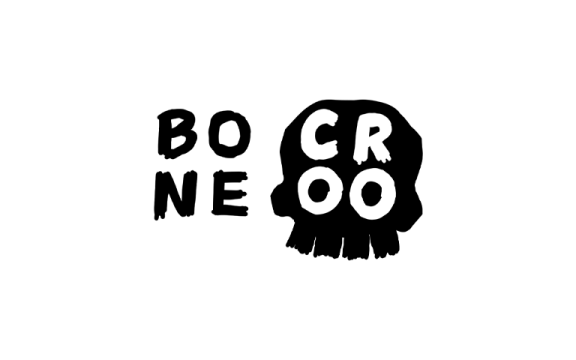 White Bone Croo wordmark featuring a stylised skull shape
