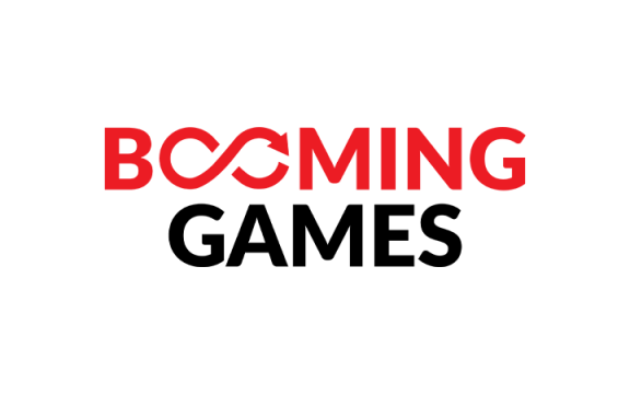 Logo de Booming Games, especialista en tragamonedas con mecánicas de juego innovadoras