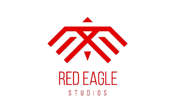 Red Eagle Studios logo with a geometric eagle symbol and studio wordmark