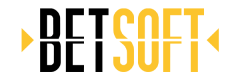 Logotipo oficial da Betsoft Gaming, um fornecedor líder de slots 3D inovadores e soluções de jogos de casino.