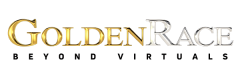 Logo de GoldenRace, proveedor destacado de deportes virtuales en la industria de iGaming desde 2006.