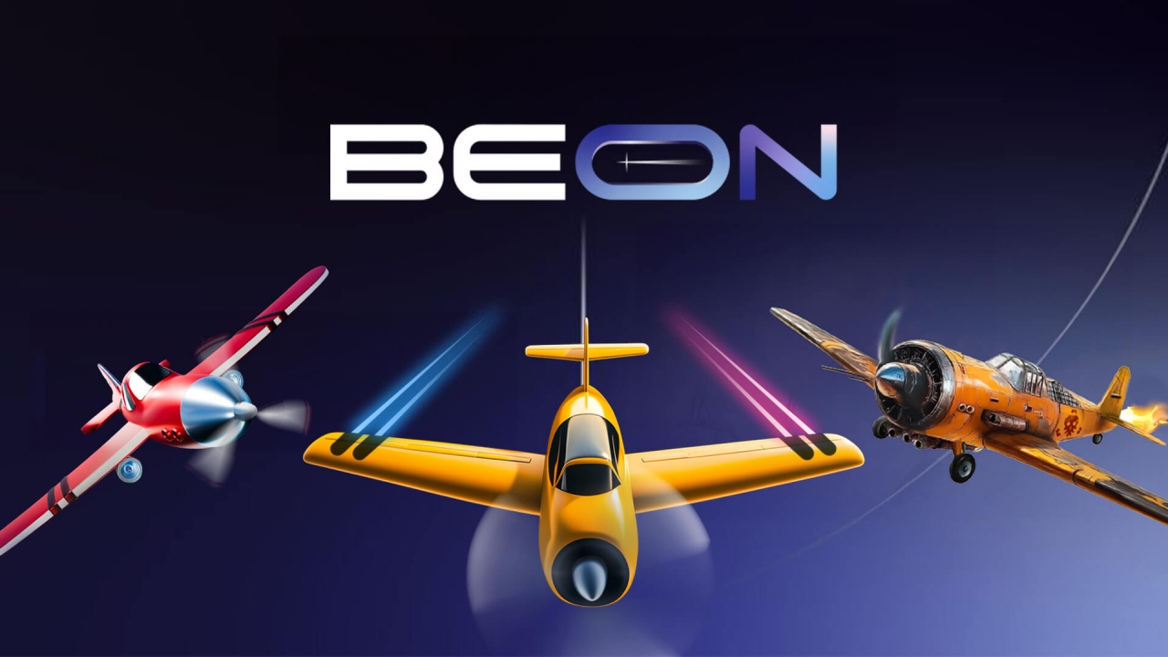 Visual de la interfaz del juego crash de BEON mostrando un gráfico de multiplicador, estilo artístico audaz y acción de retirada del jugador