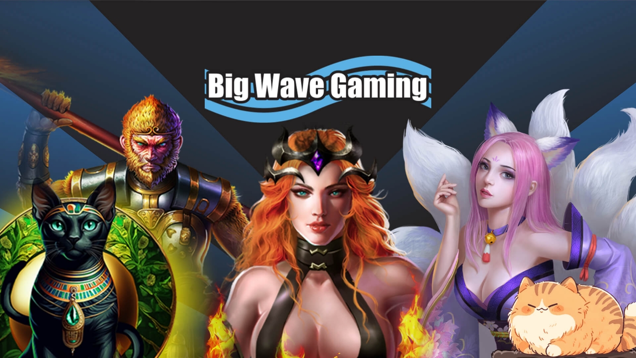 Banner promocional da Big Wave Gaming na biblioteca de provedores de jogos da Timeless Tech