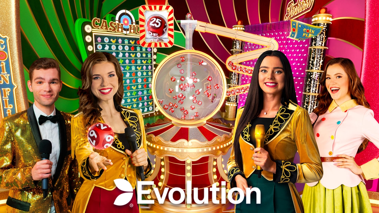Evolution - Experiência Inovadora em Jogos ao Vivo e Slots Imagem de jogos de cassino ao vivo e slots inovadores da Evolution, incluindo Crazy Time e Lightning Roulette.