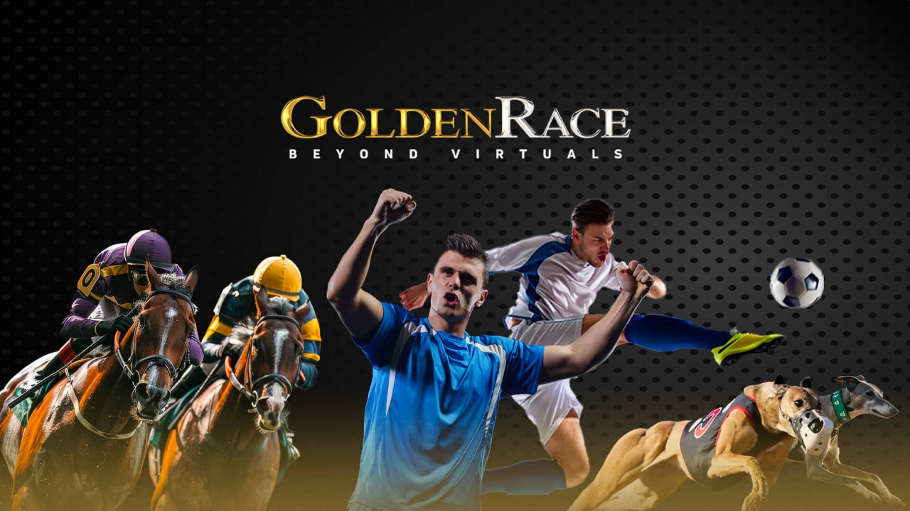 Imagem de esportes virtuais da GoldenRace, destacando gráficos impressionantes e animações realistas.