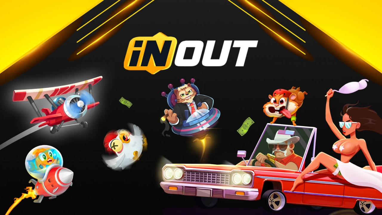 Banner de Crash & Plinko da InOut Games – Experiência de Cassino Online e Arcade de Habilidade colagem visual de gráficos de multiplicador crash, mecânicas de plinko e gráficos estilo arcade da InOut Games para plataformas de cassino