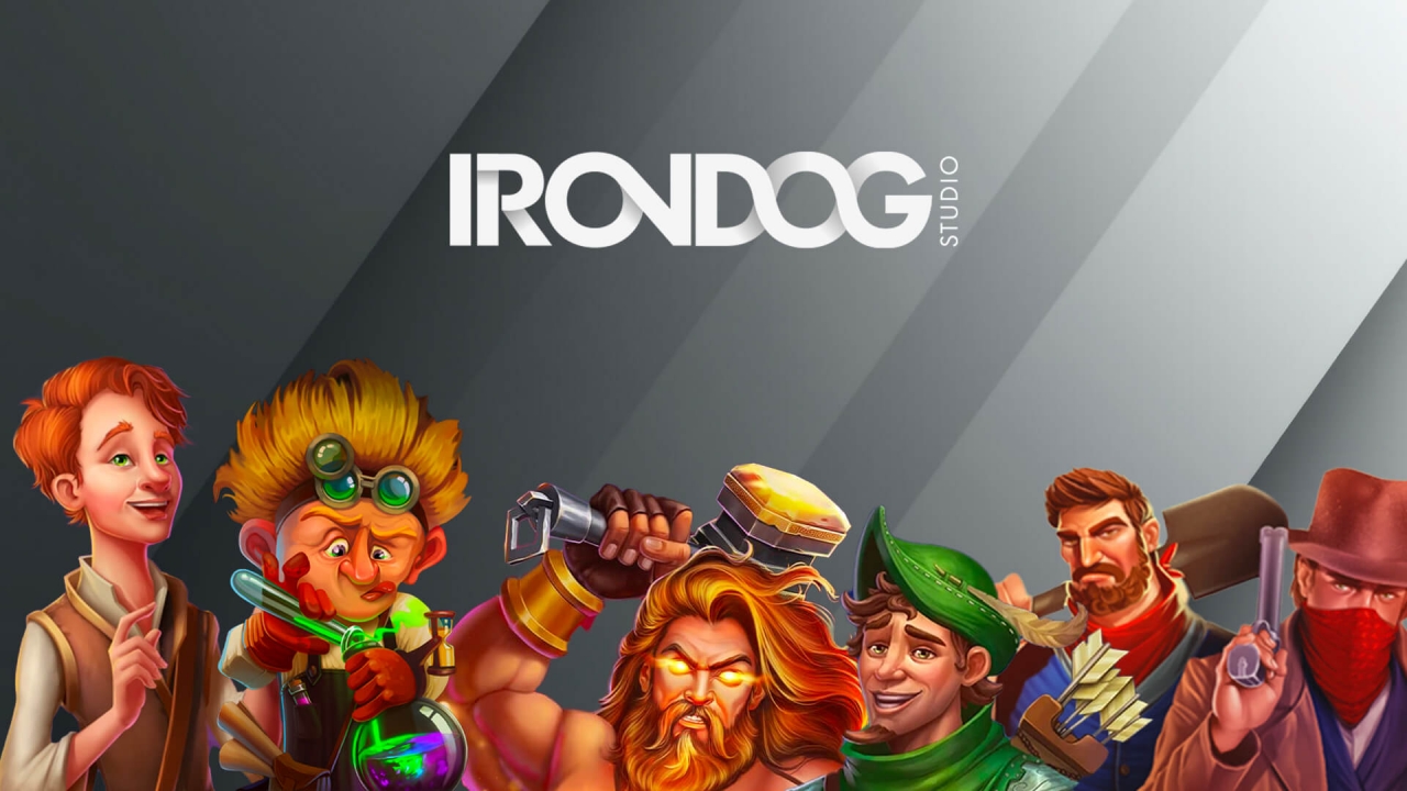 Banner destacando os jogos da Iron Dog Studio, incluindo slots inovadores e raspadinhas emocionantes.