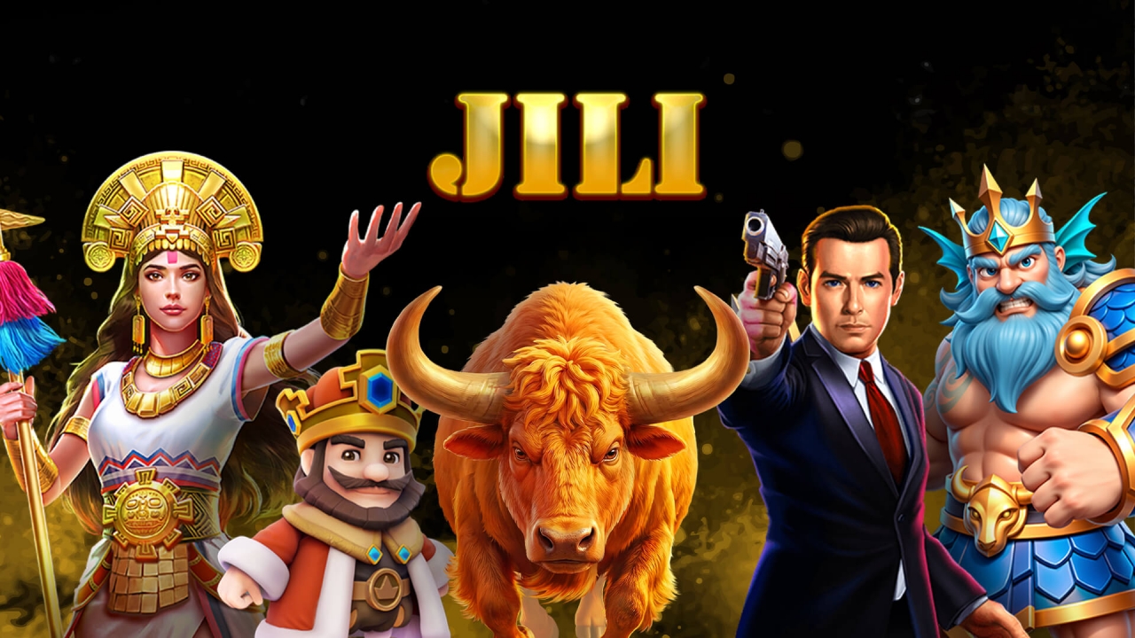 JILI Games portfolio banner featuring slots, crash games, and arcade-style casino content