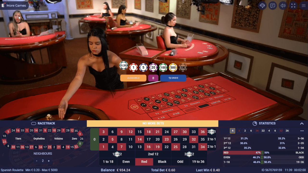 Ezugi Revolution Roulette - Betting Options and Layout Detailed betting options displayed in Ezugi Revolution Roulette, ideal for strategic gameplay in live casinos.