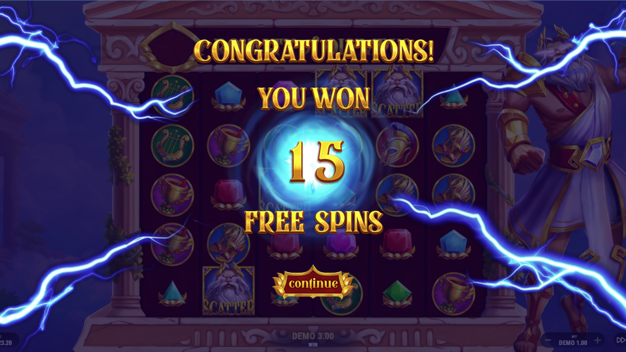 Royalty of Olympus - Free Spins Begin Free Spins feature starting in Royalty of Olympus, offering progressive multipliers for massive wins.