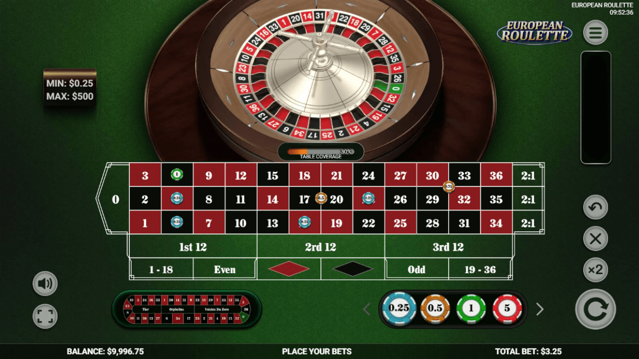 A close-up of the betting table in Platipus European Roulette, highlighting dynamic statistics and iGaming excellence.