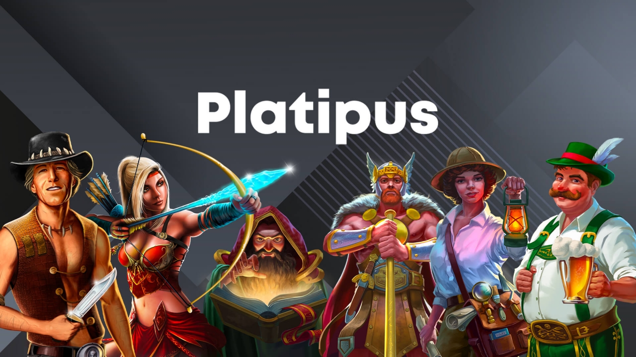 Platipus - Soluções de Jogos de Cassino com Design Visualmente Deslumbrante Banner da Platipus destacando sua coleção diversificada de jogos de cassino, incluindo mais de 110 títulos de slots e jogos de mesa, otimizados para uma experiência móvel envolvente.