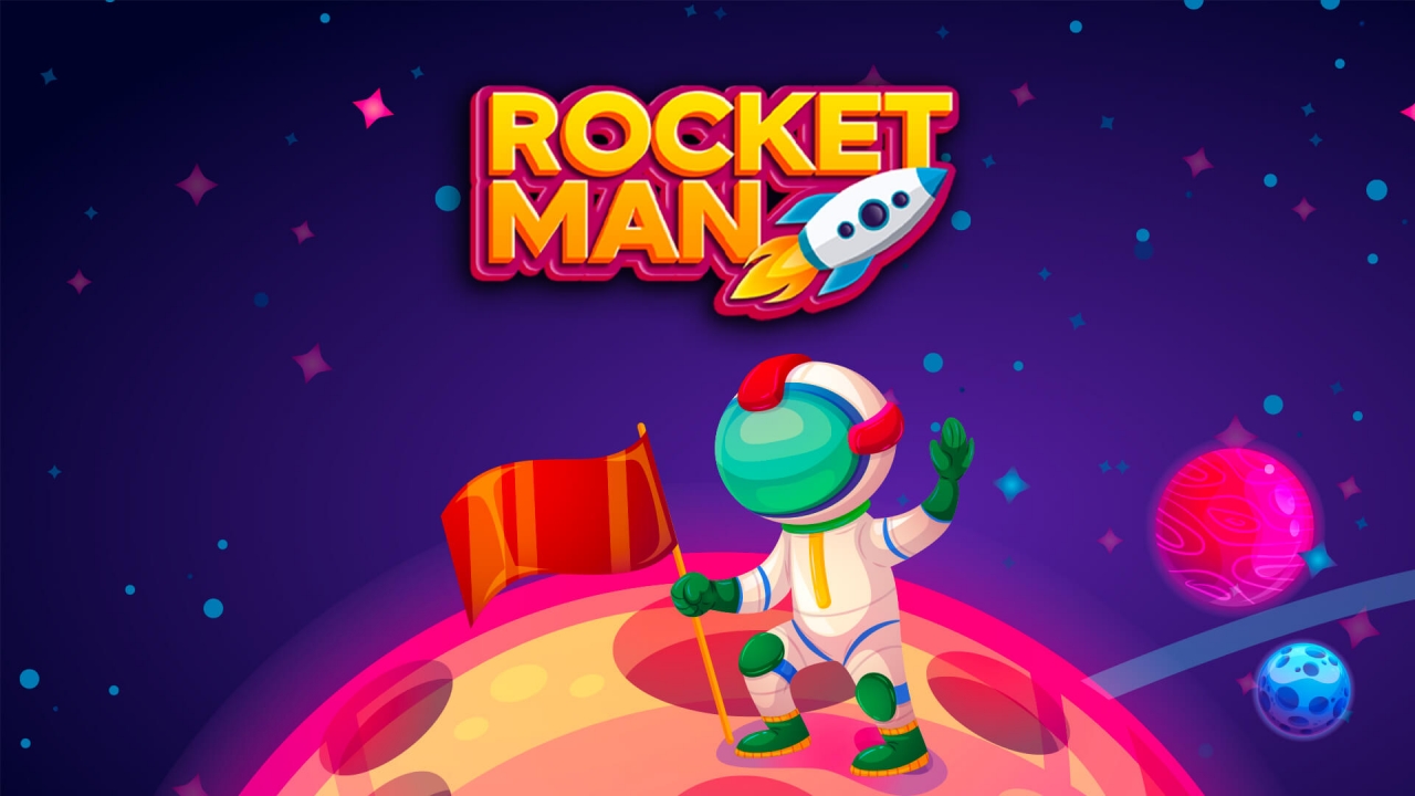 Rocket Man - Aposta e Aposte no Crescimento do Foguete com Explosões Banner do Rocket Man, um jogo crash da Elbet com mecânica de aumento de valor e retirada antes da explosão.