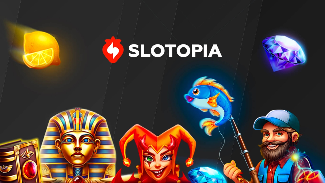 Slotopia - Jogos de Slots Clássicos com Recursos Modernos e Dinâmicos Banner da Slotopia, oferecendo uma coleção de mais de 30 jogos de slots inovadores, combinando temas clássicos com recursos modernos.