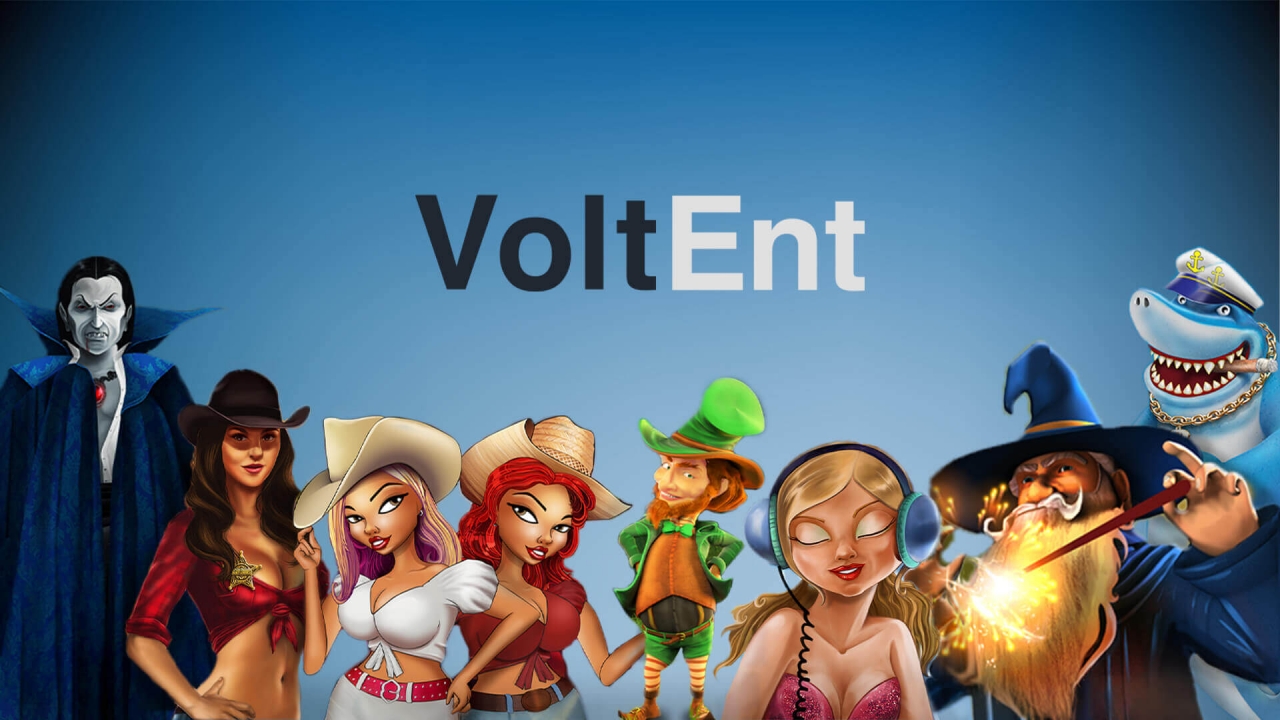 Banner promocional de VoltEnt en la biblioteca de proveedores del Agregador de Juegos de Timeless Tech