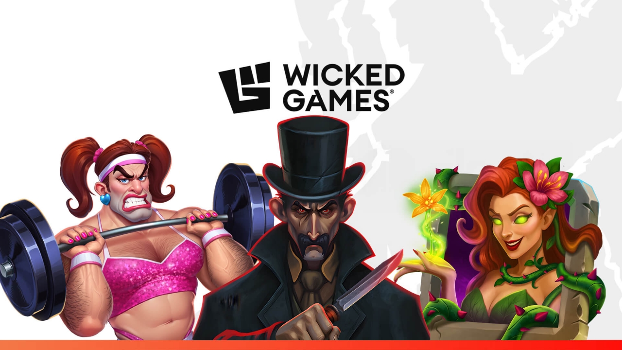 Collage de personajes de Wicked Games con estilo de cómic y estética dinámica