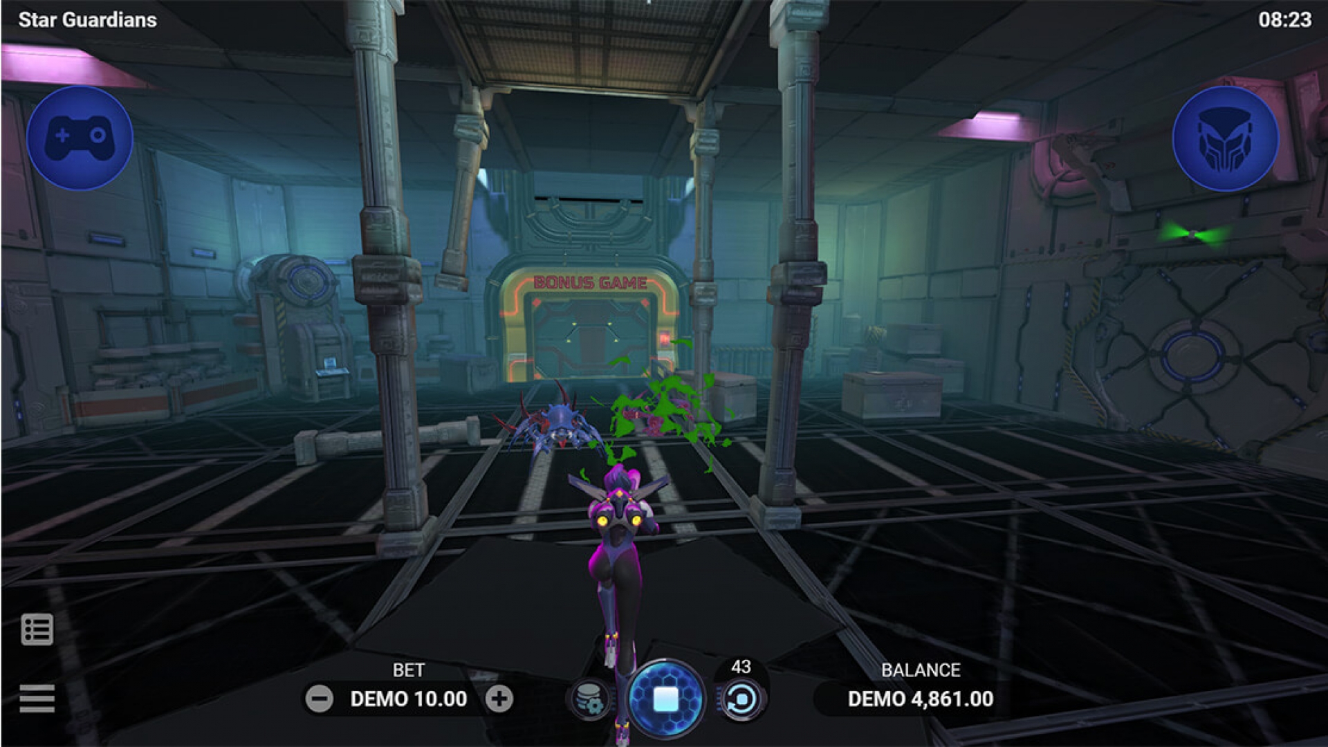 Skyler Gameplay in Star Guardians - iGaming Innovation by Evoplay Skyler character gameplay in Star Guardians, an iGaming shooter from Evoplay, featuring real-money mechanics for online casinos.