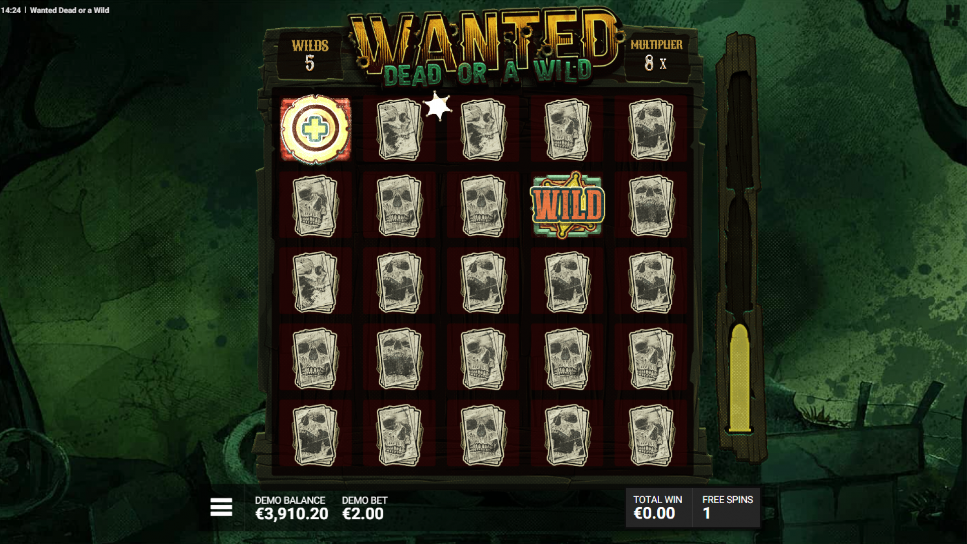 Wanted Dead or a Wild - Pre-Game in Dead Man’s Hand Image displaying the pre-game build-up phase of the Dead Man’s Hand feature in Wanted Dead or a Wild.