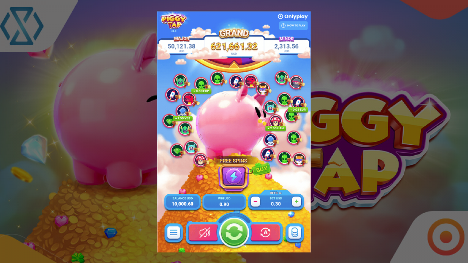 Piggy Tap Base Game by Onlyplay Screenshot of Piggy Tap base game showcasing vibrant visuals and gameplay mechanics.