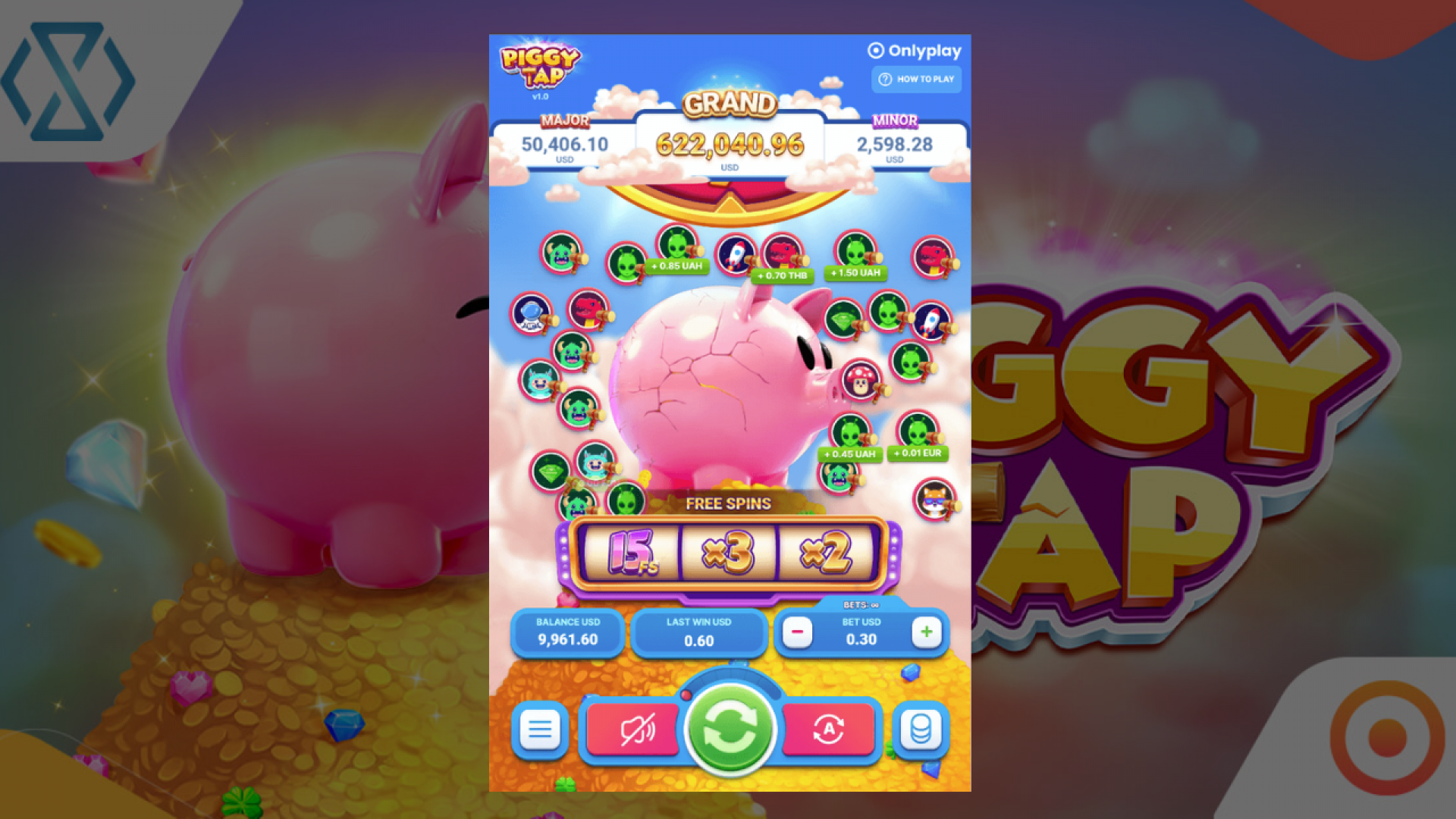 Piggy Tap Buy Bonus Option The Buy Bonus feature in Piggy Tap, allowing players to access bonus rounds instantly.