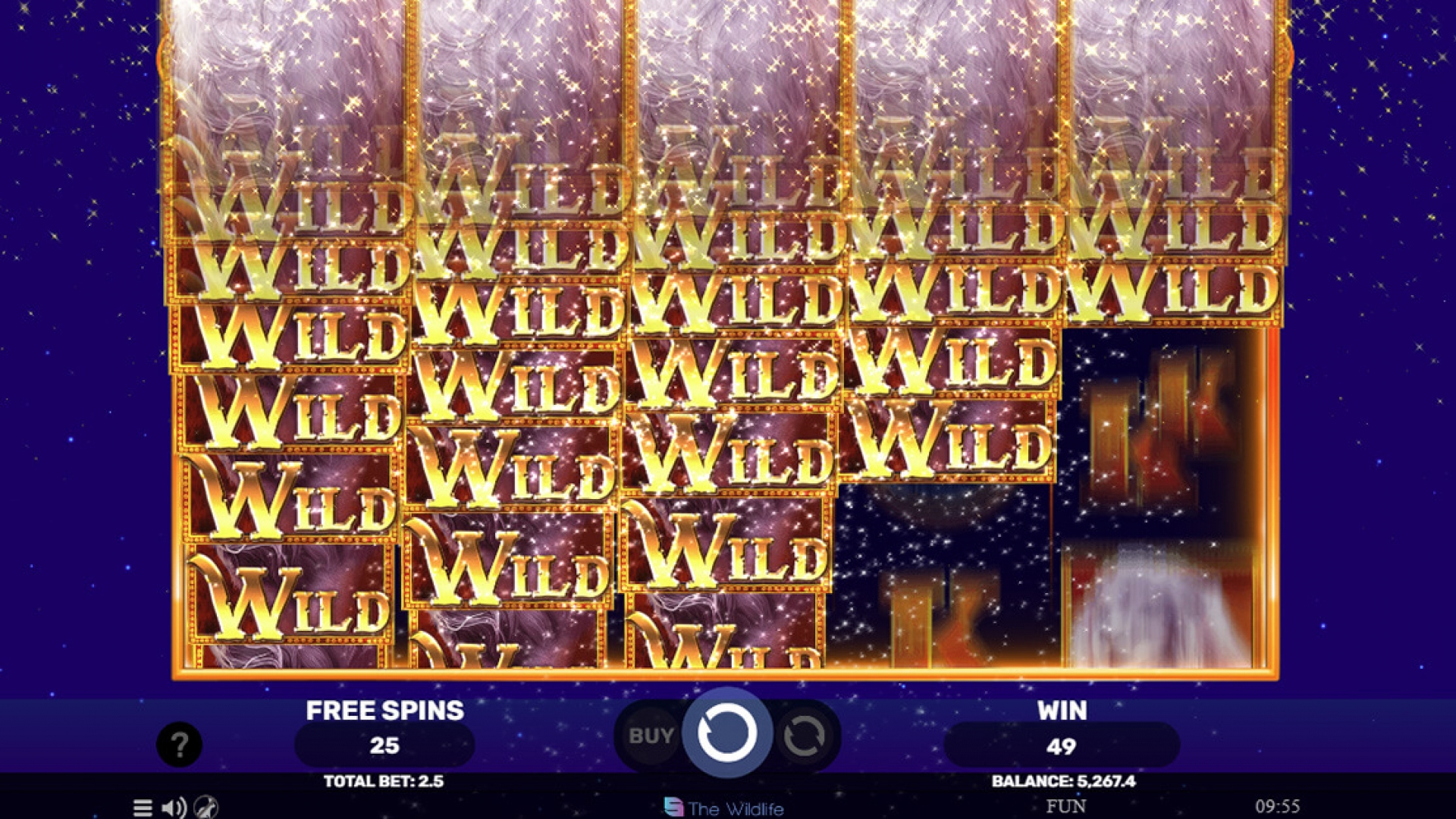 Majestic King Slot - Double Wilds in the Base Game Double stacked wilds landing in the base game of Majestic King, increasing chances of massive wins.