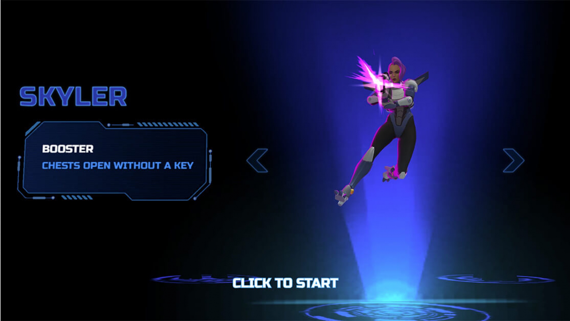 Skyler Character in Star Guardians - Evoplay iGaming Slot Skyler from Star Guardians, a character offering chest-opening abilities, featured in Evoplay's groundbreaking iGaming shooter for online casinos.