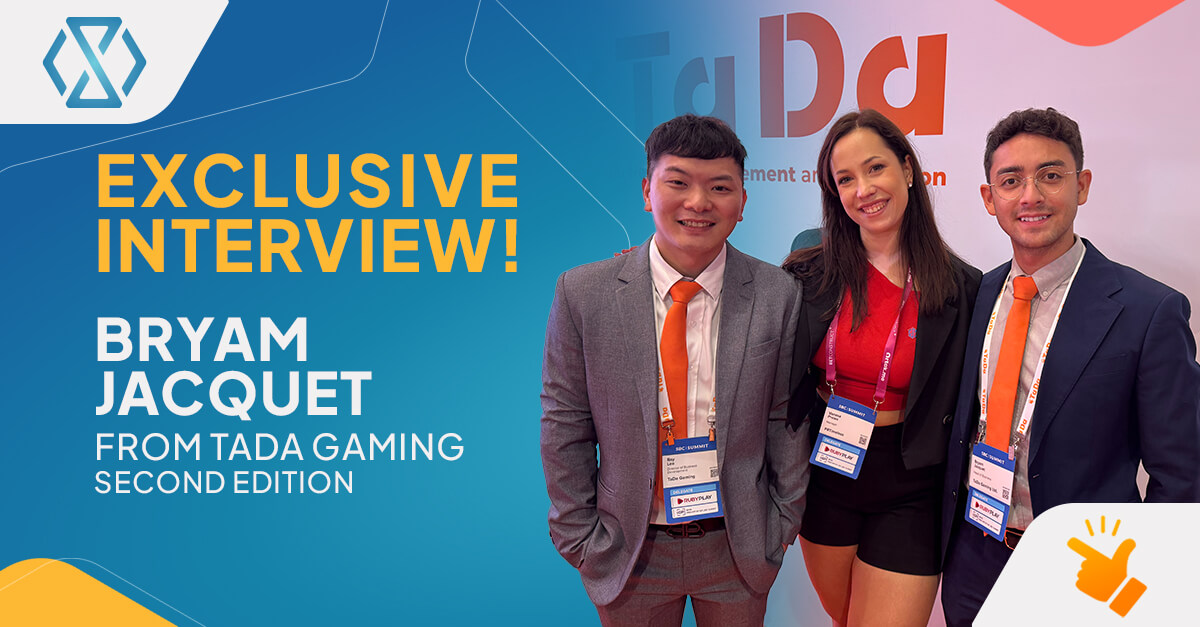 Banner featuring Bryam Jacquet Head of Business Development at TaDa Gaming, discussing WIN CARD and GiftCode tools in collaboration with Timeless Tech.