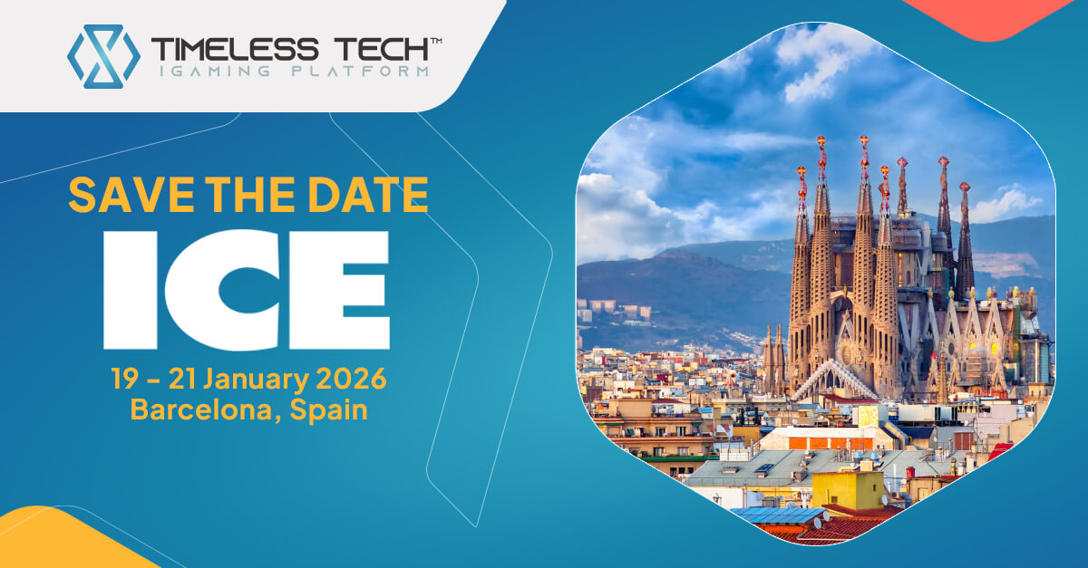 Banner de Timeless Tech para ICE Barcelona 2026 con vista de la Sagrada Familia y anuncio del evento del 19 al 21 de enero de 2026