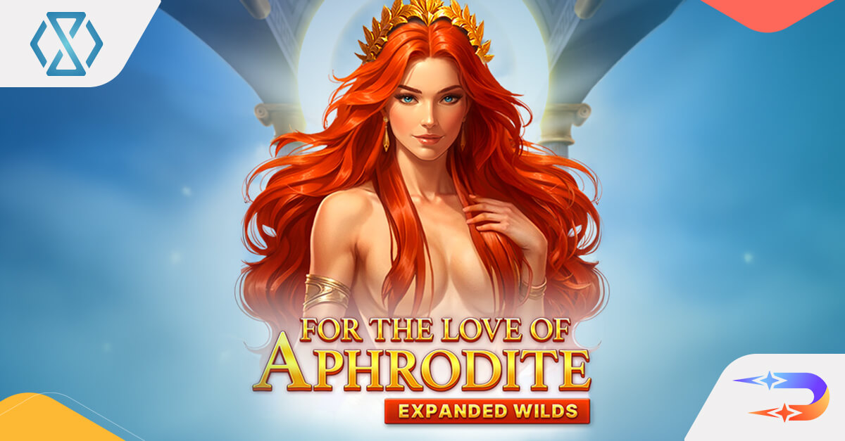 Reseña del slot For the Love of Aphrodite con Wilds Expansivos en Timeless Tech, con ilustraciones de Afrodita inspiradas en la mitología griega.