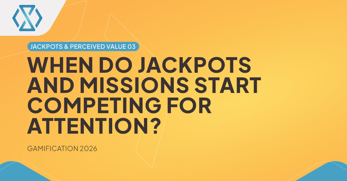 Featured image for Timeless Tech's gamification article exploring when jackpots and missions compete for player attention in online casino reward systems.
