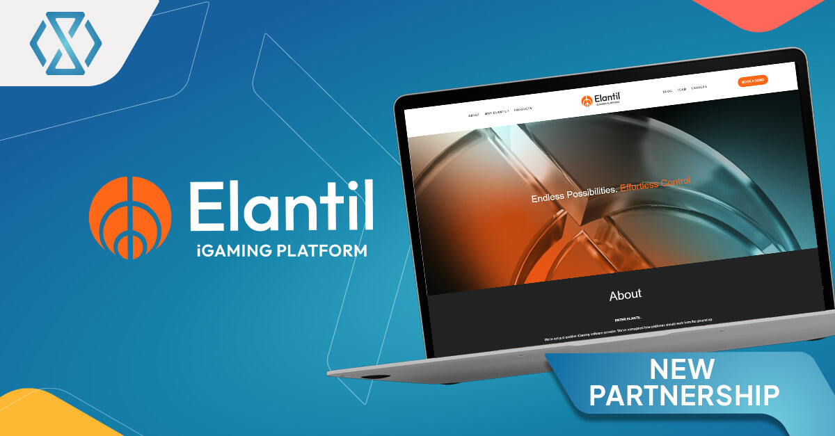 Banner showing the partnership announcement between Timeless Tech and Elantil, highlighting innovation in iGaming platforms.