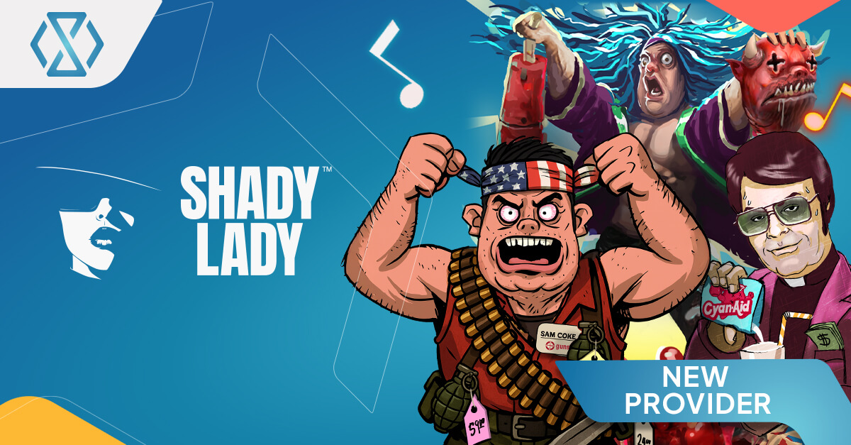 A promotional banner featuring Timeless Tech and Shady Lady together, highlighting the partnership with visuals inspired by Shady Lady’s bold and unconventional game themes.